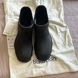 Burberry Black Men’s Rainboot Shoes - Size 43